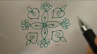 simple design Muggulu ll kutty kolam design [upl. by Yroc]