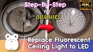 How to replace Circular Fluorescent Ceiling Lights with LED in 2022 DIY StepbyStep for Dummies [upl. by Birdella]