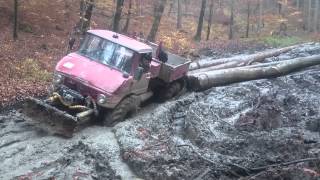 Mercedes unimog Lubo 4 waldarbeiter wald extrem [upl. by Srednas]