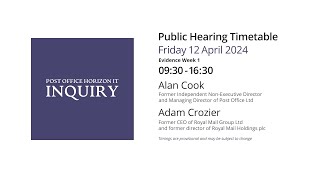 Adam Crozier  Day 120 PM 12 April 2024  Post Office Horizon IT Inquiry [upl. by Johan787]