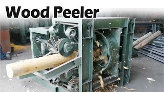 A new lease of life for wood discover the amazing process of the wood peeler 🌳🔧woodcraft [upl. by Alcot591]