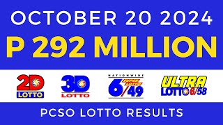 Lotto Result Today 9pm October 20 2024 PCSO [upl. by Inverson]