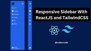 Create Responsive Sidebar with React JS and tailwind CSS  React JS and tailwind CSS tutorial [upl. by Enobe]