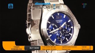 Citizen AG830052L Mens Quartz Blue Dial Stainless Steel Bracelet Watch Review Video [upl. by Jezebel916]