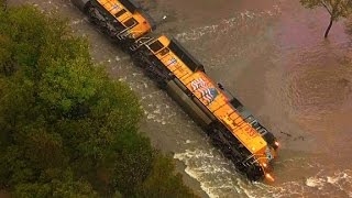 Flooding causes train derailment [upl. by Mame121]