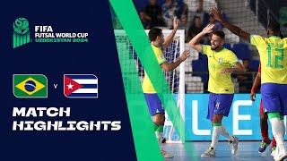 HIGHLIGHTS Brazil v Cuba  FIFA Futsal World Cup Uzbekistan 2024 [upl. by Hijoung]