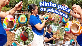 Como fazer ninhos para passaros  Super facil e deixa o jardim lindo e colorido diy [upl. by Skiba670]