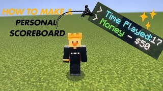 How to make a personal scoreboard in Minecraft [upl. by Oecam997]