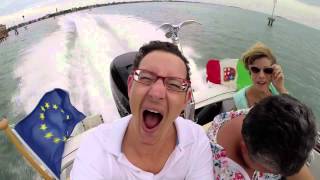 GoPro  Speedboat wake crash in Venice [upl. by Feodora637]