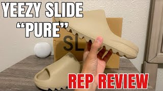 YEEZY SLIDE PURE REPS REVIEW [upl. by Nnylassej]