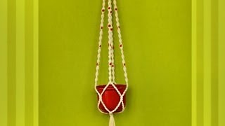 Macrame Plant Hanger  Blumenampel Makramee  Макраме Подвесное кашпо [upl. by Eninnaj442]