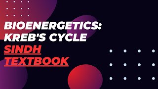 BIOENERGETICS  KREBS CYCLE  CITRIC ACID CYCLE  TRICARBOXYLIC ACID CYCLE  SINDH TEXT BOOK [upl. by Ranzini]