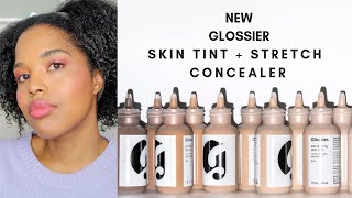 NEW Glossier Perfecting Skin Tint  Stretch Concealer Shades on Dark Skin  ADIA adores [upl. by Eldwon]