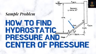 Sample problem on hydrostatic pressure on plane surfaces  Fluid Mechanics Lesson 9 [upl. by Lunt]