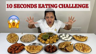 10 Seconds Golgappa Momos Rasgulla Samosa Garlic Bread Gulab Jamun Pizza Eating Challenge😍 [upl. by Etnohs]