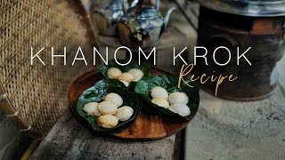 THAI COCONUT PANCAKE RECIPE  Khanom Krok  Full Cooking Tutorial [upl. by Elbart410]