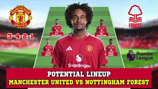 MANCHESTER UNITED VS NOTTINGHAM FOREST POTENTIAL LINEUP PREMIER LEAGUE 20242025 [upl. by Burleigh41]