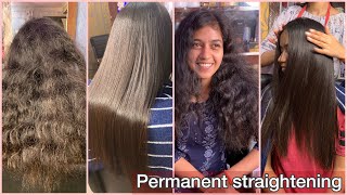 Omg Permanent straightening on very curly hair  Rebonding on curly hair [upl. by Nnaycnan855]