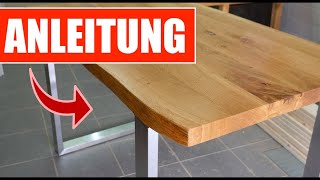 Tisch selber bauen mit Baumkante 4 Videos MrHandwerk [upl. by Goldarina108]