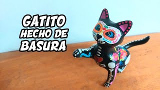 Cómo hacer un GATITO DE BASURA Y PEPEL  Como hacer un alebrije [upl. by Hake]