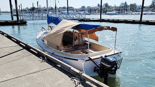 Overnight sail ComPac Sun Cat 17 gaff rigged catboat sailboat pocket cruiser Columbia river [upl. by Aslam199]