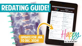 2024 redating guide UPDATE The Happy Planner easy tutorial to reuse old planners  fall collection [upl. by Aholah]