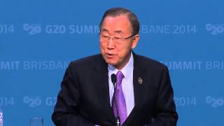 Ban Kimoon G20 Australia 2014  Press Conference [upl. by Phare]