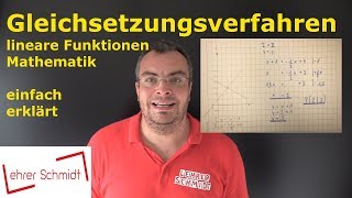 Gleichsetzungsverfahren mit Zeichnung  Mathematik  lineare Funktionen  einfach erklärt [upl. by Mavis]