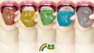 asmr DRINK RAINBOW FROGSPAWN 알록달록 개구리알 먹방 eating sounds [upl. by Asirrak734]