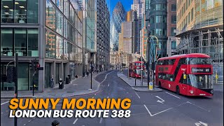 Stratford East London to London Bridge early morning doubledecker bus ride  Bus Route 388 🚌 [upl. by Hazard693]