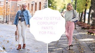 HOW TO STYLE CORDUROY PANTS  5 DIFFERENT PANTS I KAJAMARIE [upl. by Buffo461]