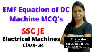 EMF Equation of DC Machine MCQs for SSC JE in Hindi DC Machine SSC JE Classes 8 [upl. by Richardson]