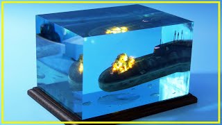 Diorama  Sinking of Kursk Epoxy Resin LED [upl. by Eislehc]