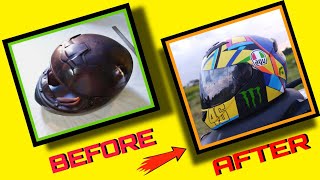 Helmetstickering Helmettransformation  Normal helmet to sports helmet Offroadhelmate [upl. by Franz]