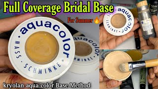 Parlour Secret Full Coverage Bridal Base With Kryolan Aqua Color  Summer special base [upl. by Ethe]