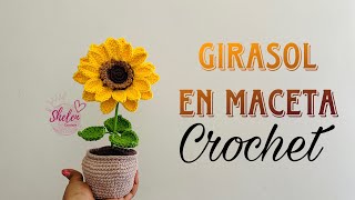 Girasol en maceta CROCHET 🌻🧶♥️15 cm x 23 cm de alto [upl. by Etezzil]