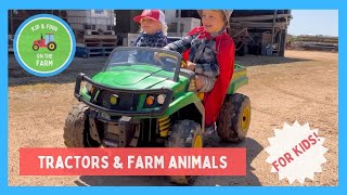 Farm Kid Adventures John Deere Buggy Red Tractor Mowing and Farm Water Supply 🚜🌾🐄 [upl. by Nuavahs]