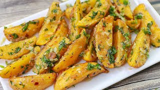 Garlic Potato Wedges  Crispy potato Wedges Recipe  Easy Potato Snacks Recipe  Toasted [upl. by Acsirp466]