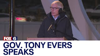 Waukesha Parade Memorial Gov Tony Evers speaks  FOX6 News Milwaukee [upl. by Tjader464]