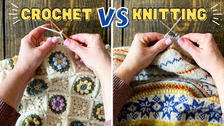 CROCHET VS KNITTING  Which Is BEST for Absolute BEGINNERS  Differences of Crocheting amp Knitting [upl. by Aicital]