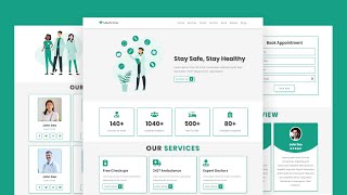 Lets Build a Hospital Website Using HTML CSS JavaScript step by step [upl. by Eitsirk168]