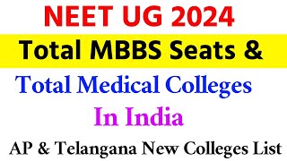 NEET UG 2024  Total Medical Seats amp Total Medical Colleges In India  Vision Update [upl. by Elvis494]