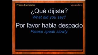 Essential Phrases in Spanish  Frases en Español  Learn Spanish  free spanish  español gratis [upl. by Pillyhp]