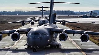 24 C17 Globemaster III Launch • Most Ever From One Base [upl. by Notneuq982]