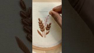 Bullion Knot Wheat Stalks Embroidery 🌾 [upl. by Ilahtan68]