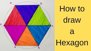 How to draw a perfect Hexagon step by step tutorial [upl. by Yaresed]