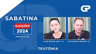 ELEIÇÕES 2024  SABATINA COM CANDIDATOS DE TEUTÔNIA  ALINE RÖHRIG KOHL E LUÍS ANTÔNIO BECKER [upl. by Auqenehs]