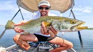 Fishing The Worlds Smallest Pontoon Boat [upl. by Brindell]