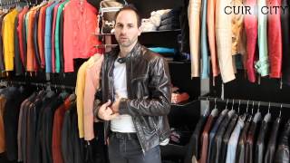 Blouson Cuir Homme Buffle Serge Pariente  Eriko Brown Buffle [upl. by Tyika]