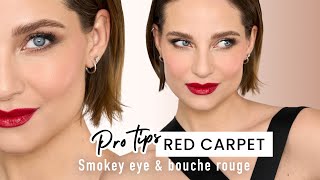 Secrets de Beauté des Stars  Tutoriel dun Maquillage de Red Carpet l Bouche rouge amp smokey eye [upl. by Nanny]